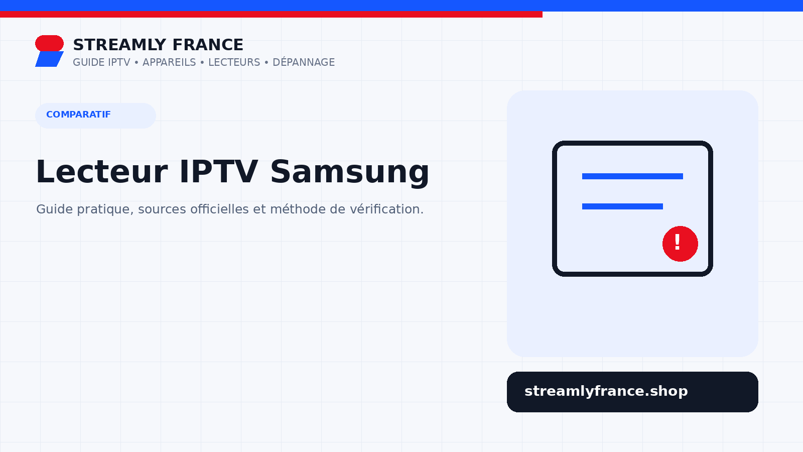 Meilleur lecteur IPTV pour Samsung TV : critères réels avant de choisir