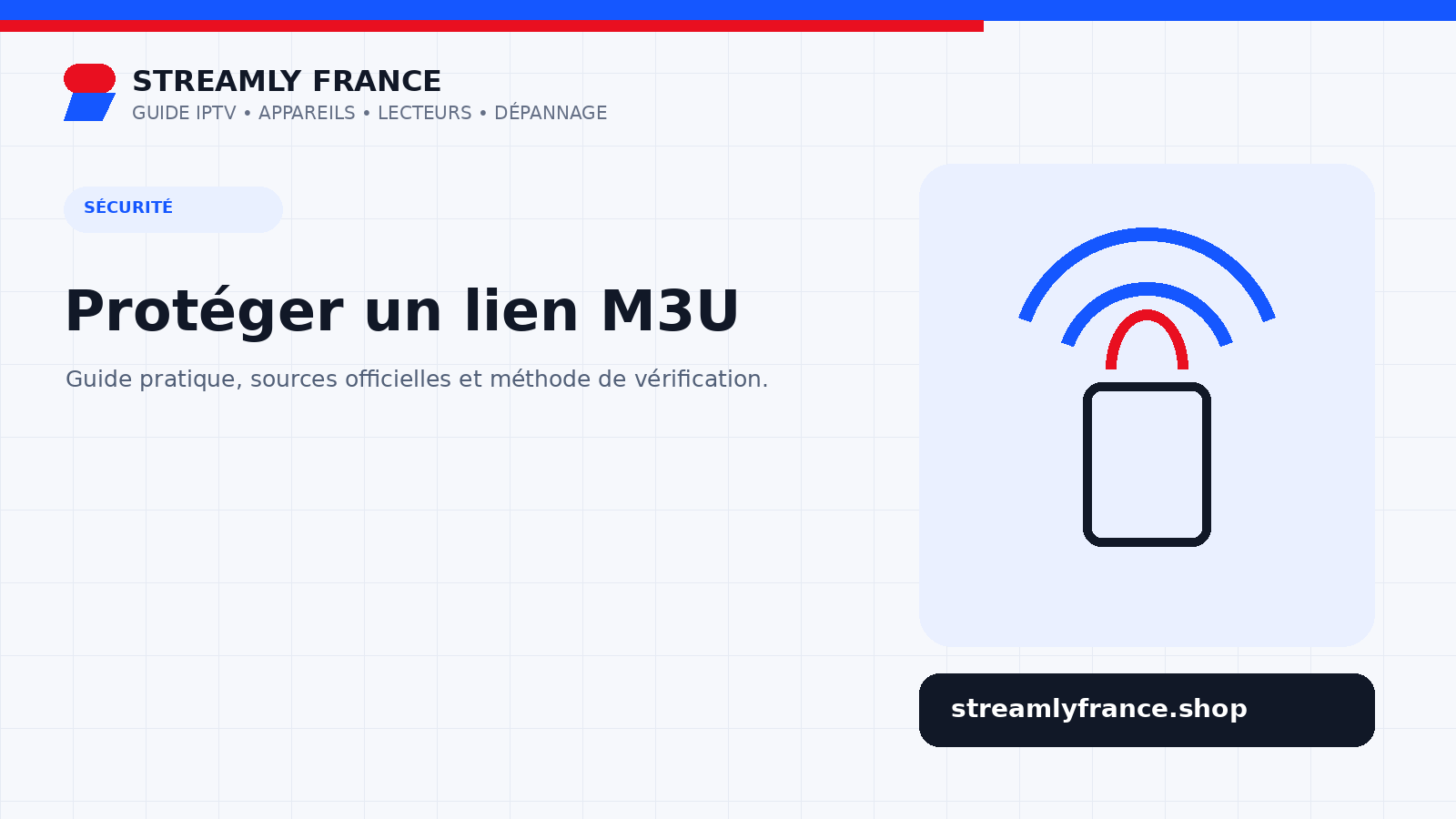 Protéger un lien M3U : identifiants, captures, stockage et révocation