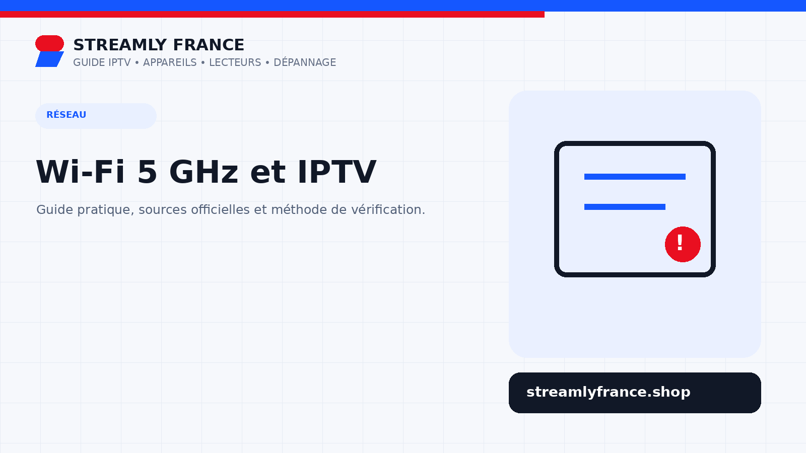 Wi‑Fi 5 GHz pour IPTV : portée, canaux et réglages sans faux miracle